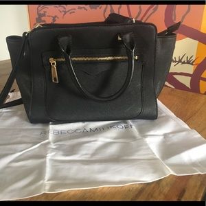 COPY - Rebecca Minkoff Micro Regan Leather Satchel - BLK